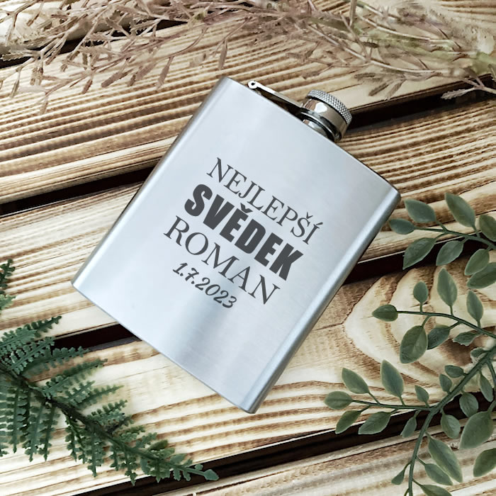 Černá placatka - Nejlepší Svědek, jméno a datum svatby 