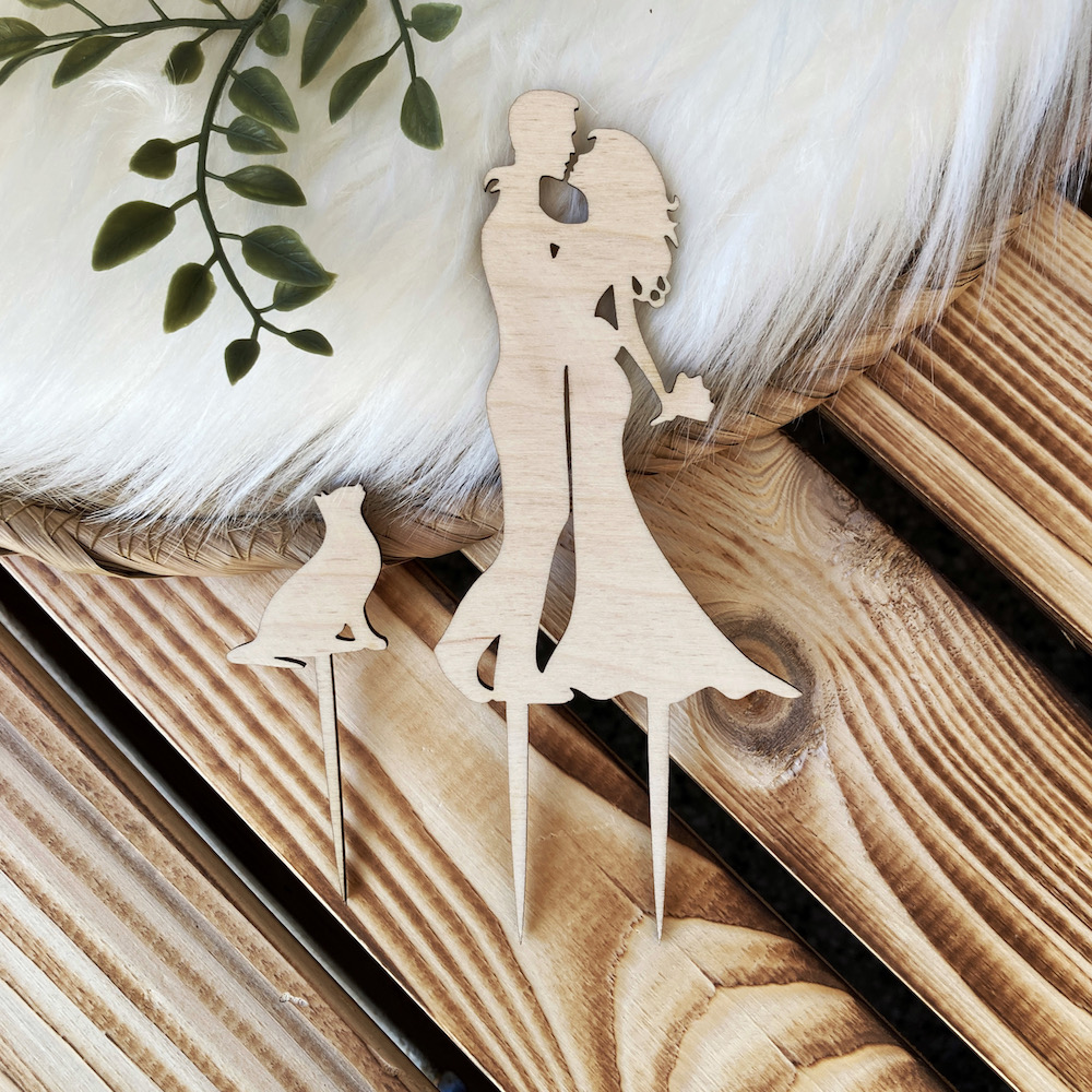 Zápich do dortu - Novomanželé a kočka