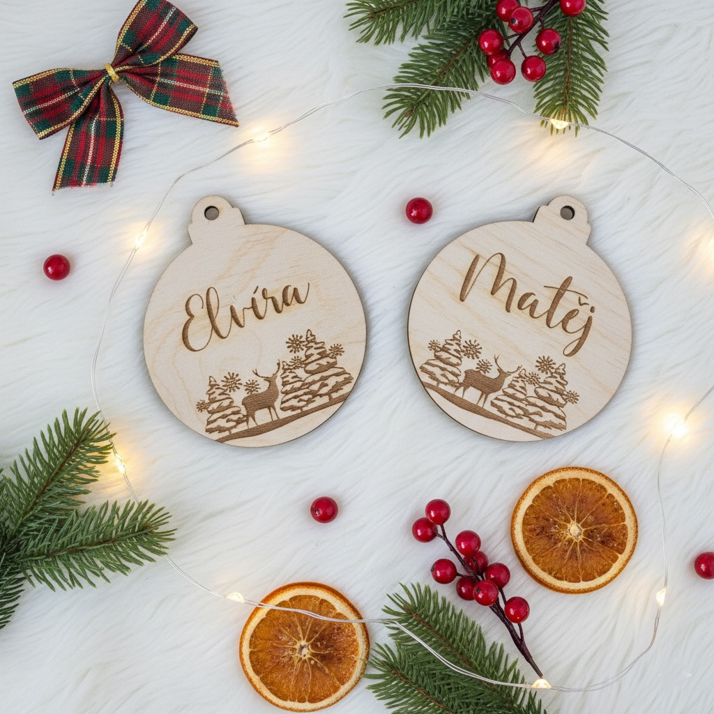 Dřevěná vánoční ozdoba se jménem
