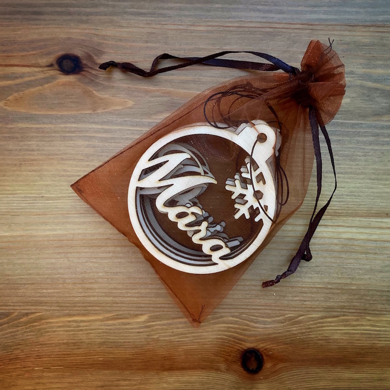 Dárkový sáček na dřevěné dekorace