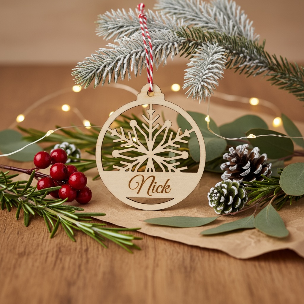 Dřevěná vánoční ozdoba se jménem