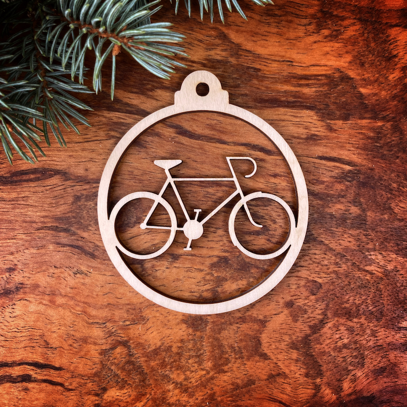 Dřevěná vánoční ozdoba – Bicykl