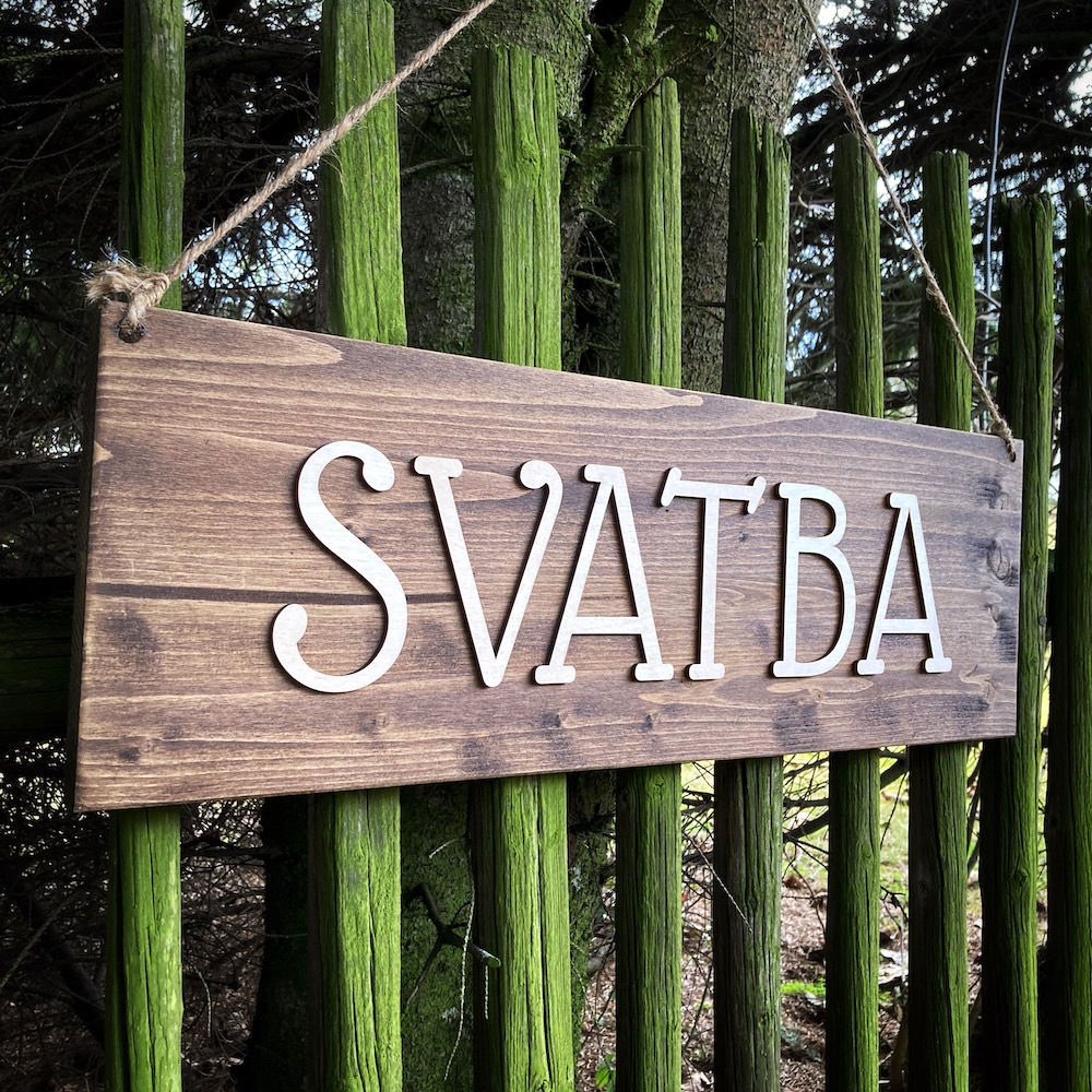 Dřevěná cedule - SVATBA