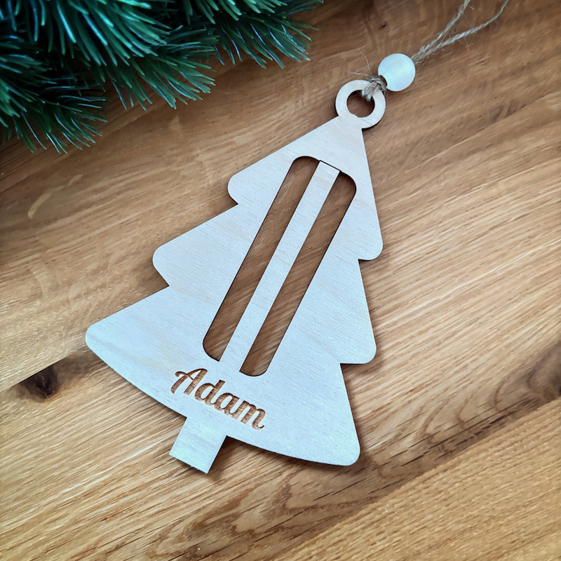 Vánoční ozdoba na peníze se jménem