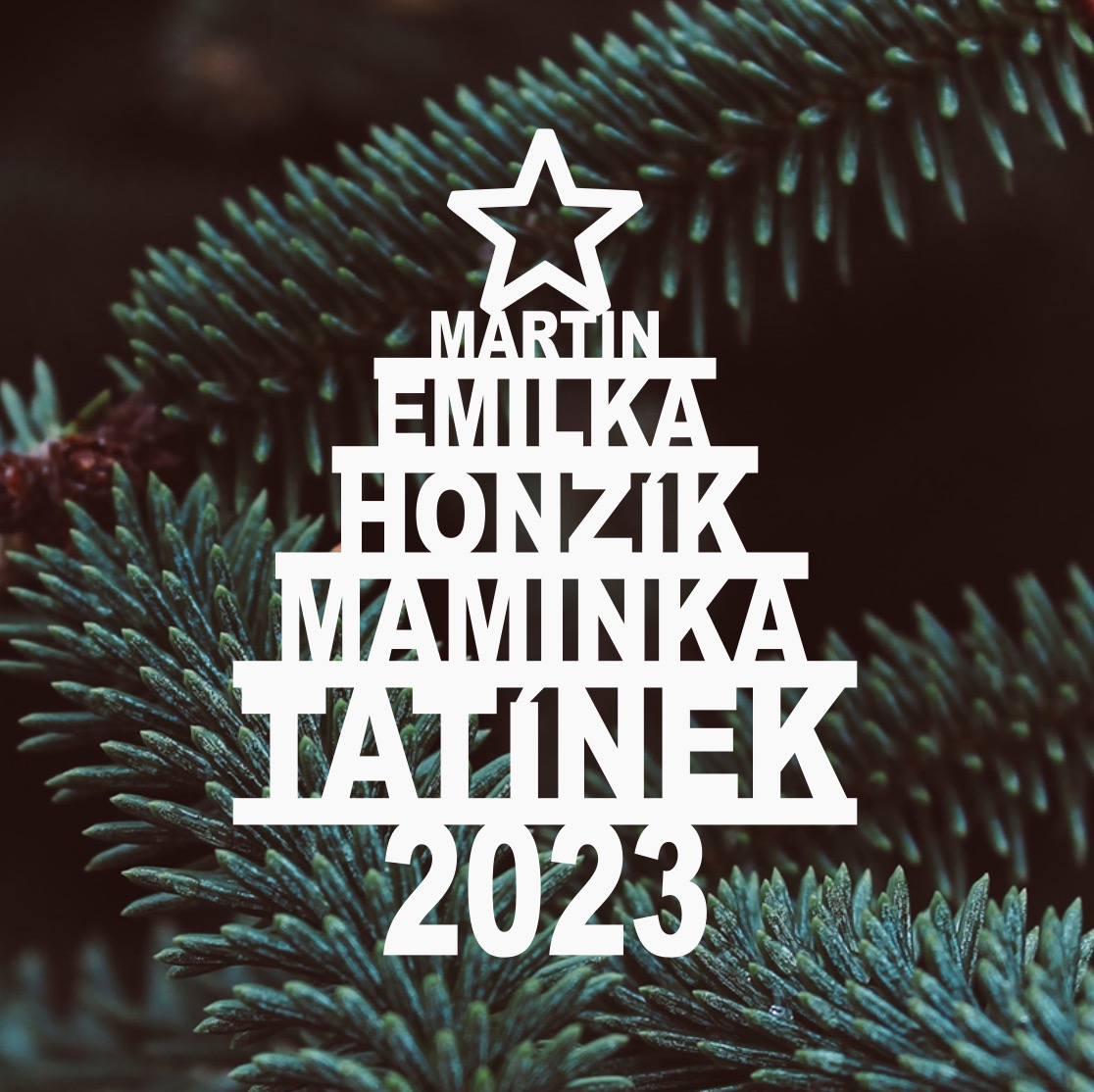 Vánoční rodinná ozdoba se jmény