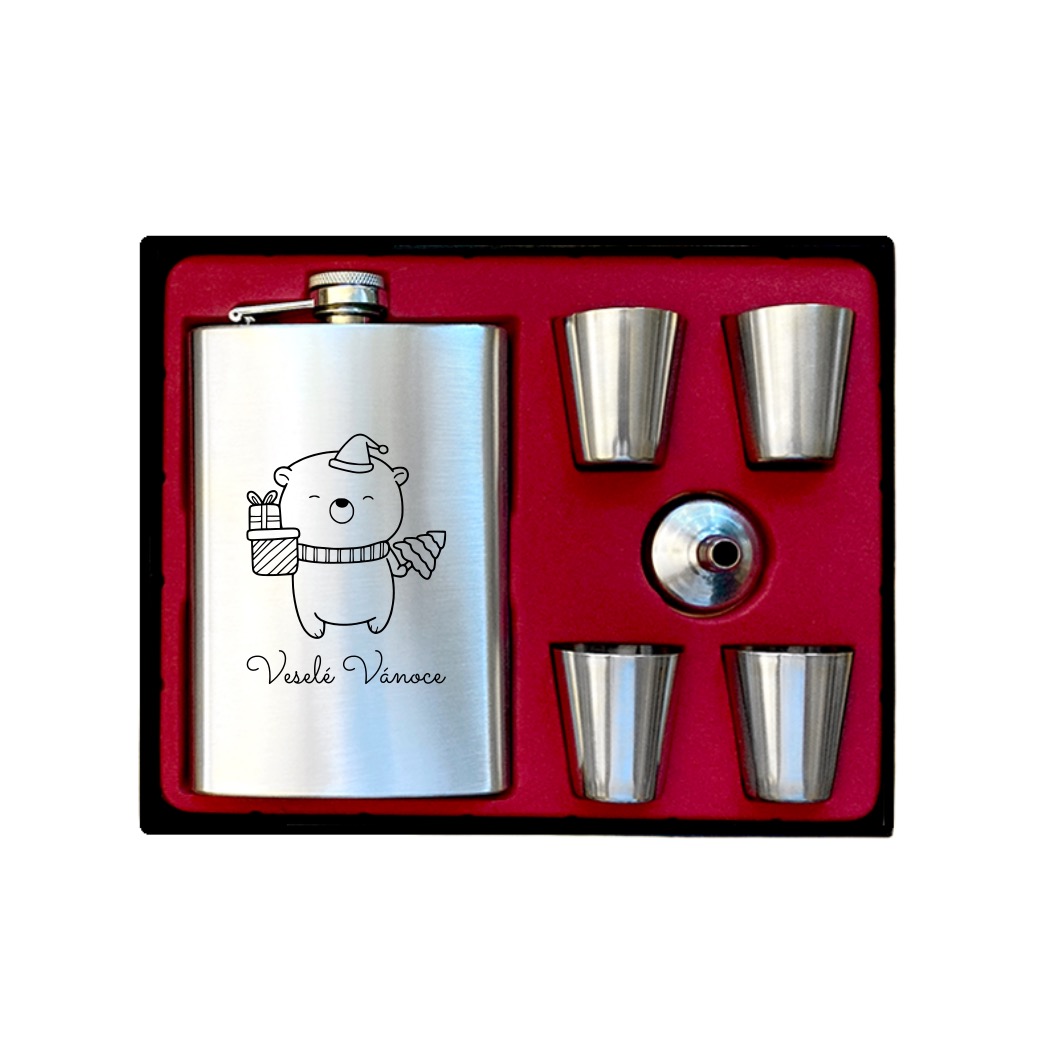 Černá placatka s vánočním motivem