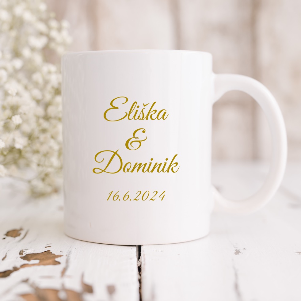 Svatební hrnek se jmény