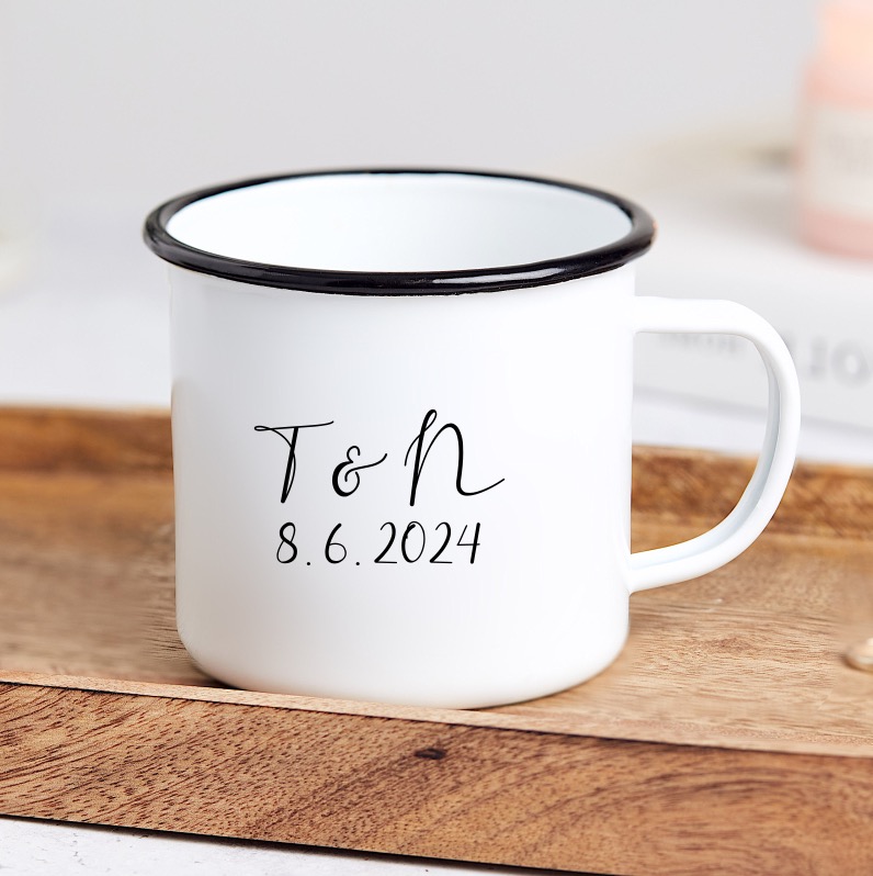 Svatební plecháček s iniciály