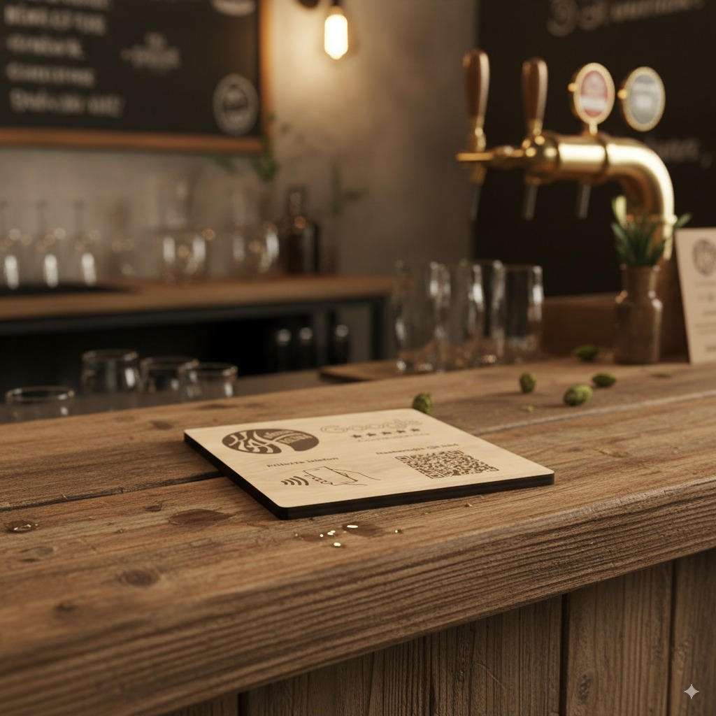 NFC + QR destička pro Google recenze s vlastním logem