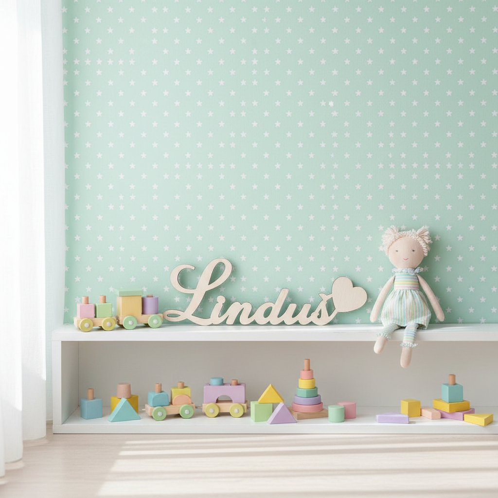 Dřevěné jméno na přání se srdíčkem