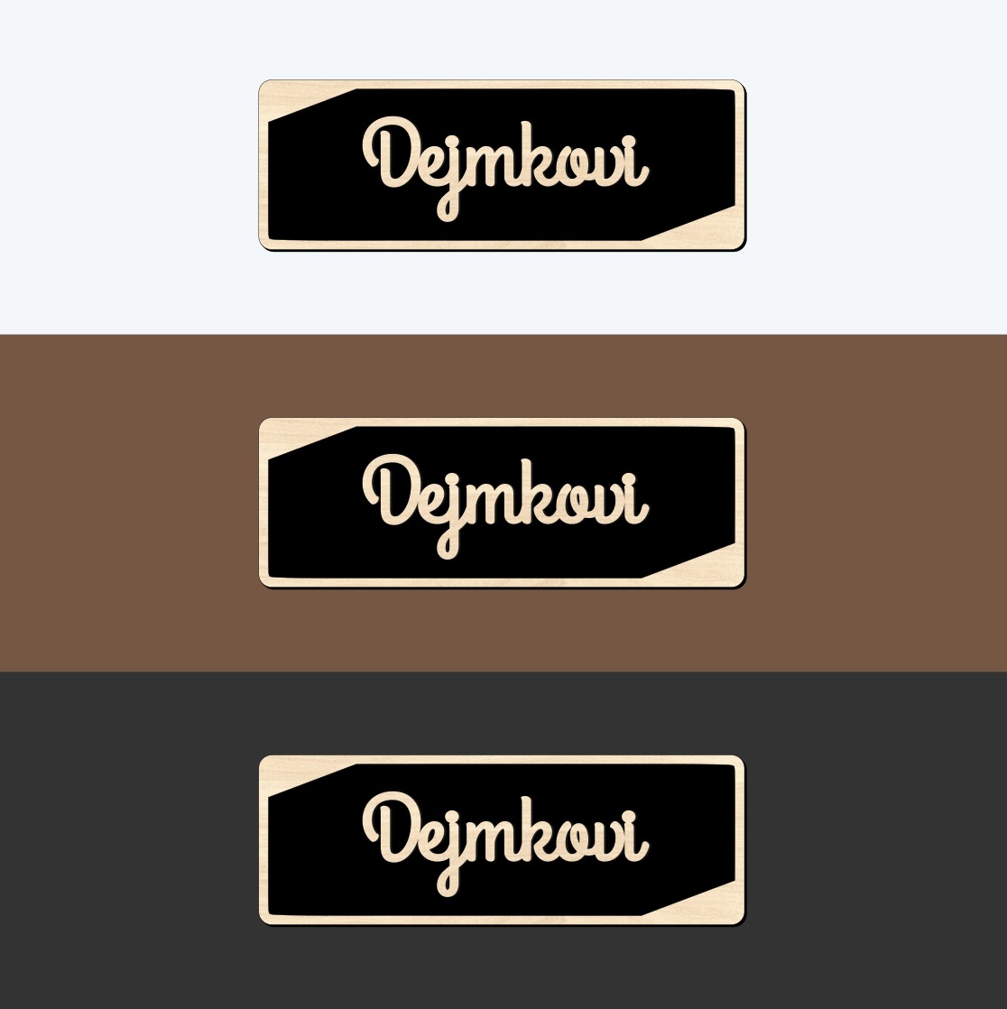 Dřevěná jmenovka na dveře