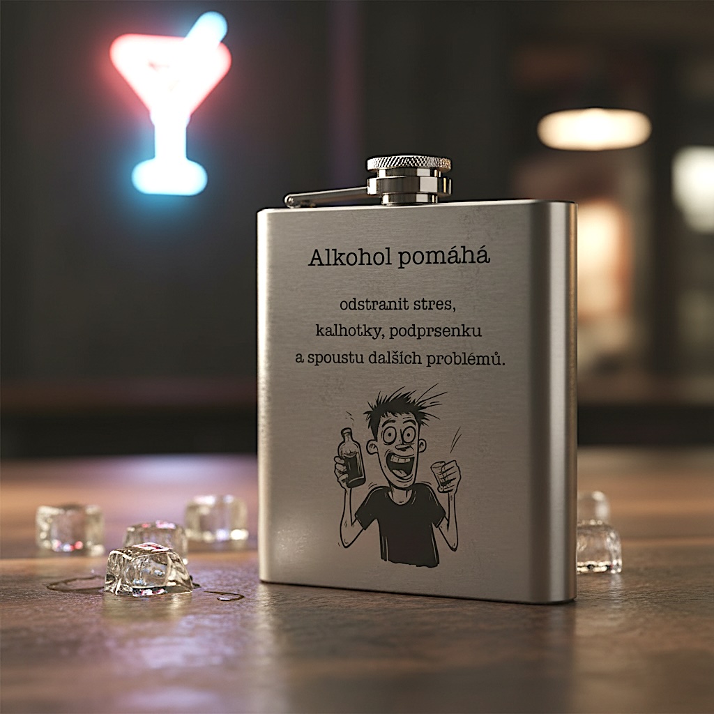 Placatka v dárkové sadě - Alkohol pomáhá...