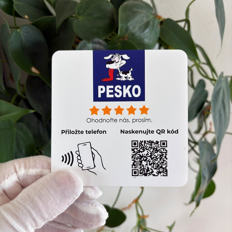NFC + QR destička pro Google recenze