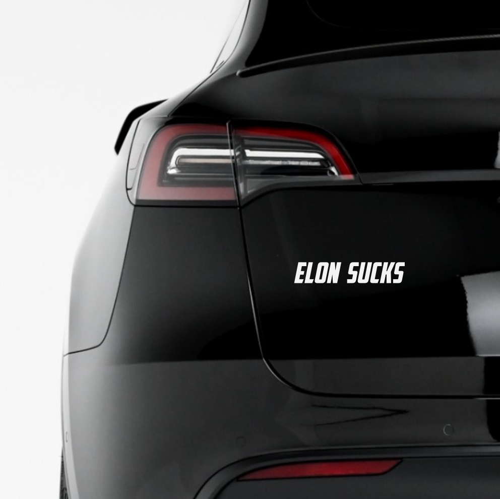 Samolepka na Teslu - Elon Sucks