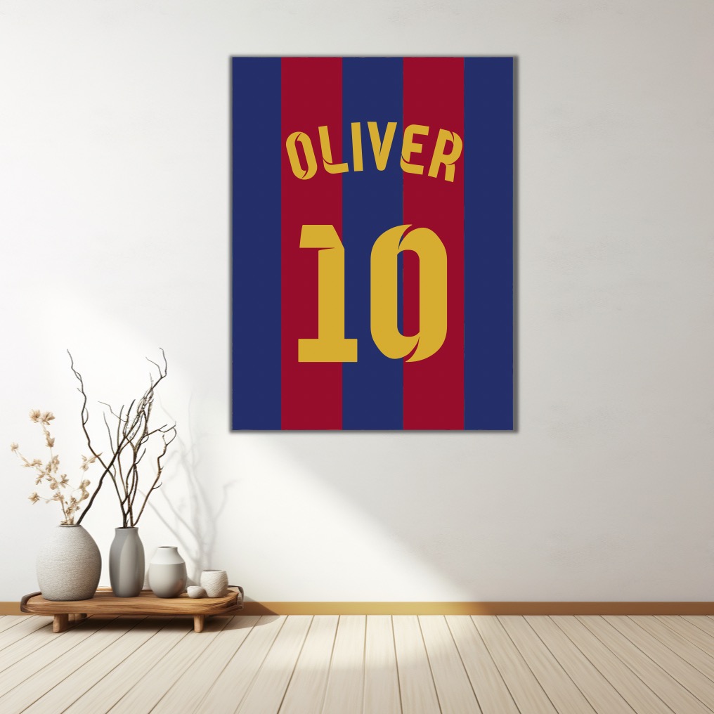 Obraz FC Barcelona se jménem a číslem na přání