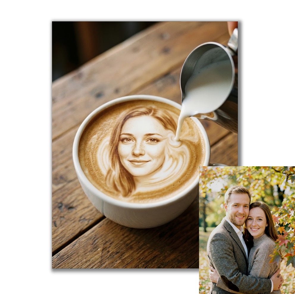 Latte podle vaší fotky pro vlastní tisk