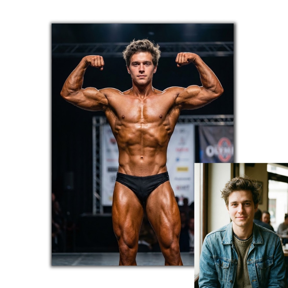 Kulturista podle vaší fotky pro vlastní tisk