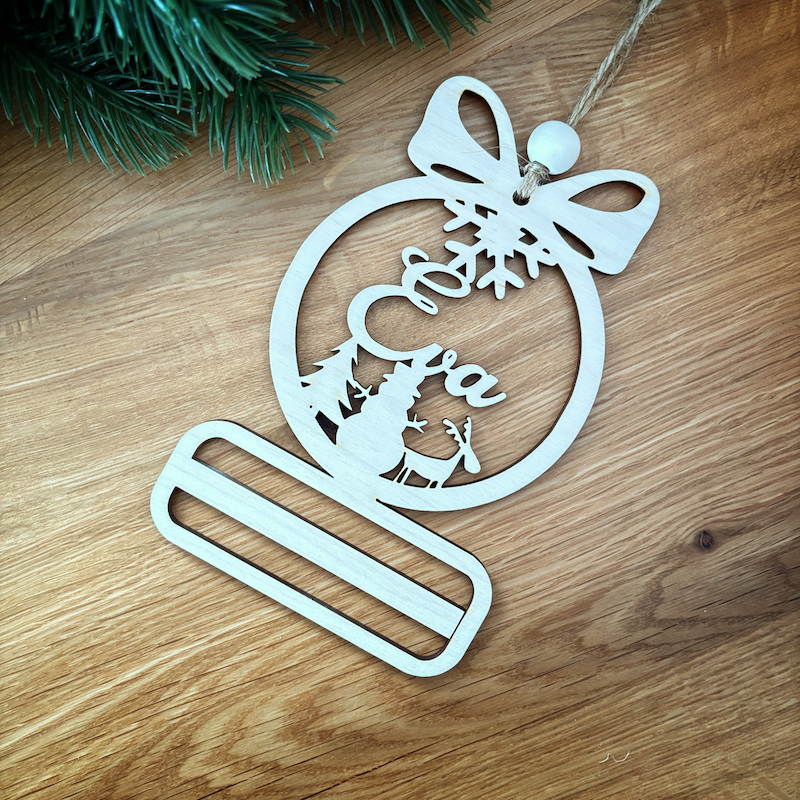 Vánoční ozdoba na peníze se jménem