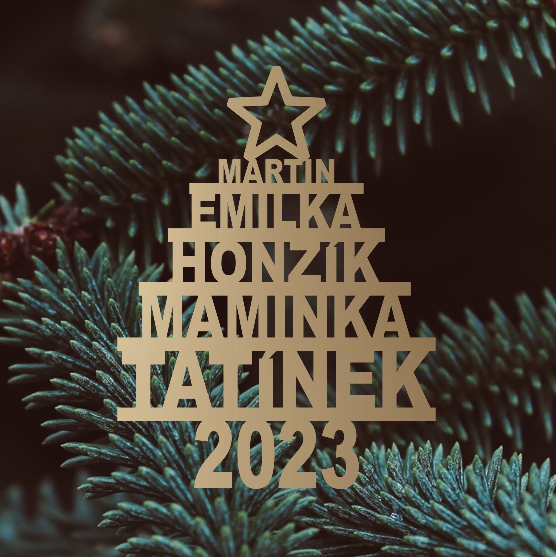 Vánoční rodinná ozdoba se jmény