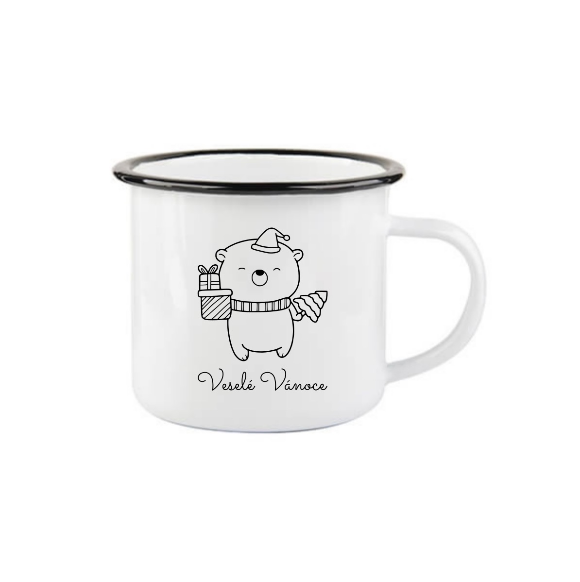 Černá placatka s vánočním motivem