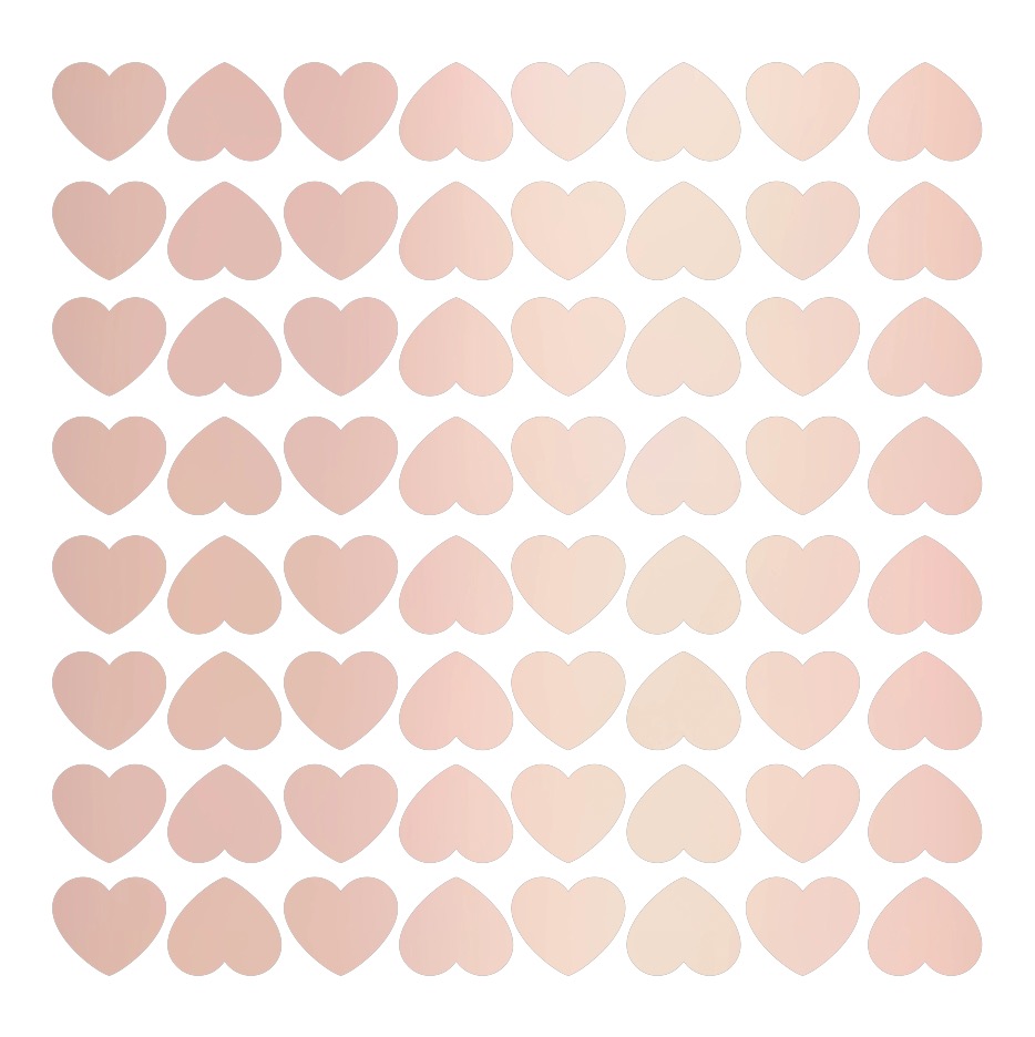 Voděodolné samolepky - srdíčka 56 ks (různé barvy)