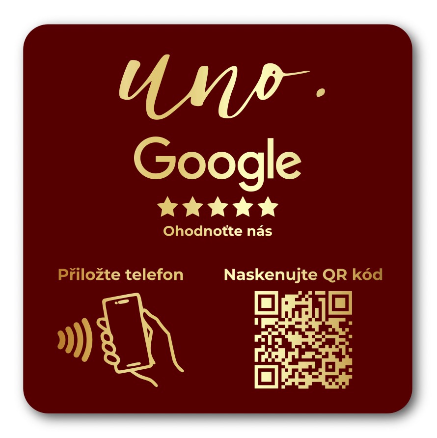 NFC + QR destička s vlastním logem pro Google recenze