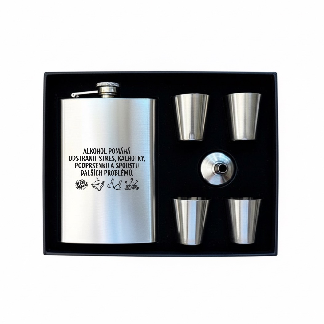 Placatka v dárkové sadě - Alkohol pomáhá...