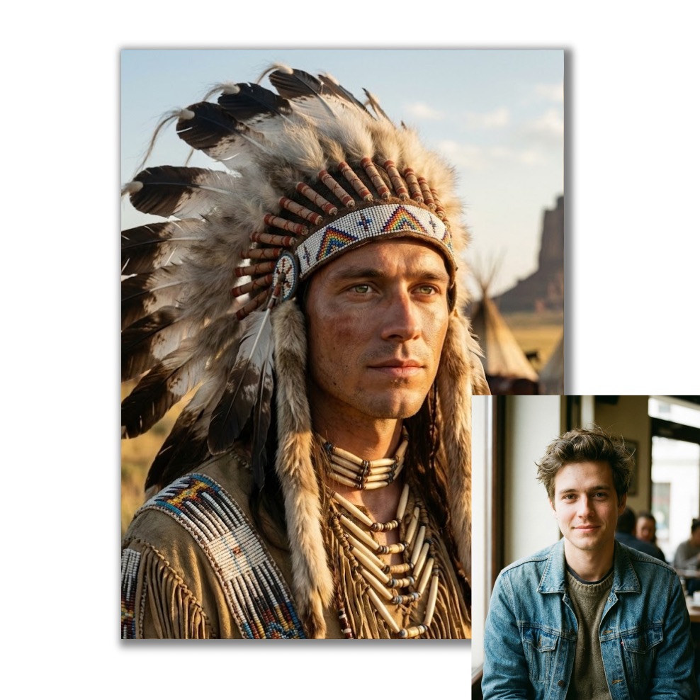Obraz podle vaší fotky - Vy jako indián