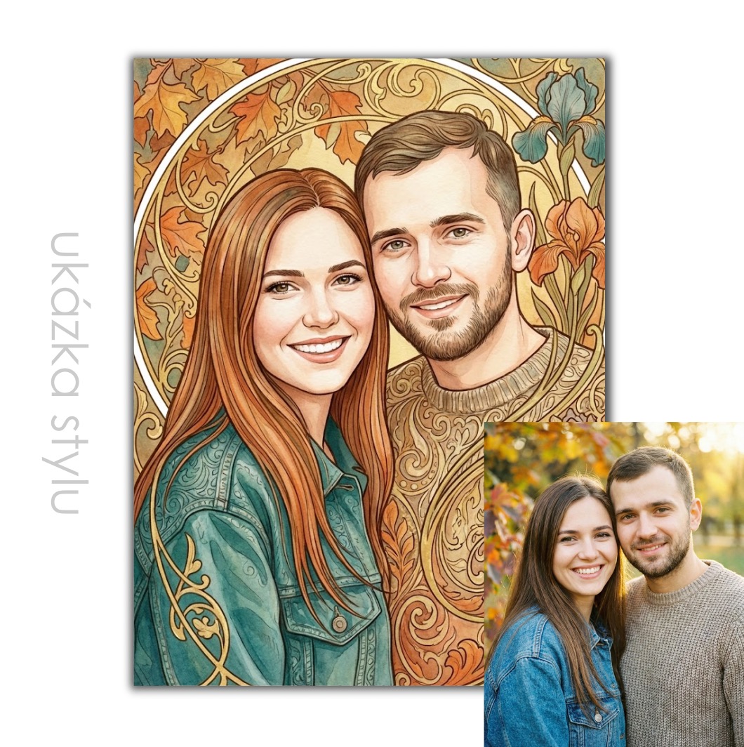 Art Nouveau podle vaší fotky pro vlastní tisk