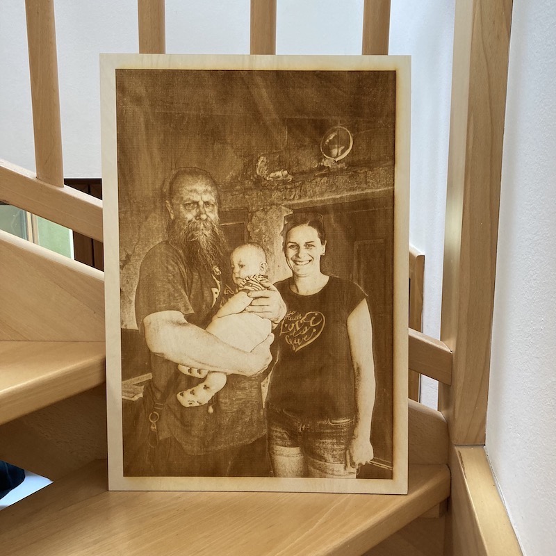 Fotografie vypálená do dřeva