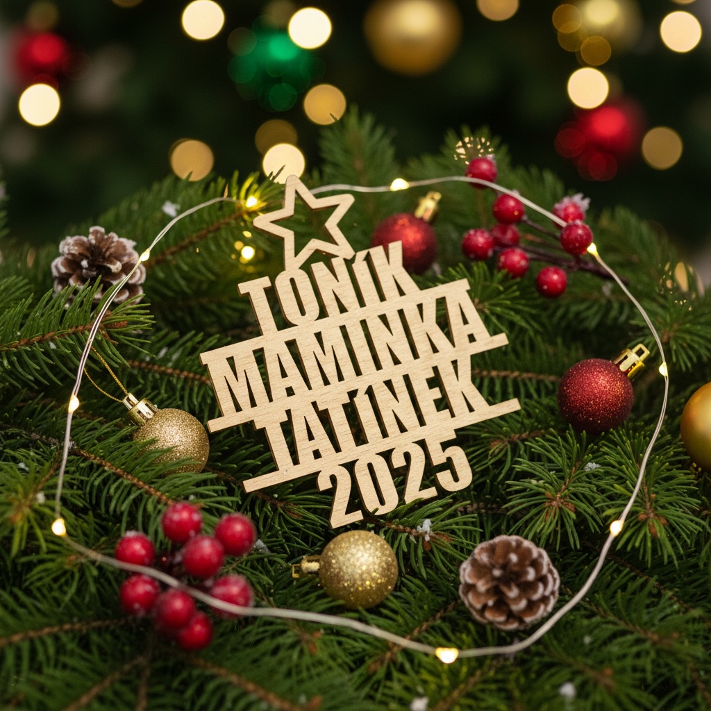 Vánoční rodinná ozdoba se jmény