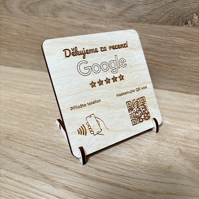 NFC + QR destička pro Google recenze