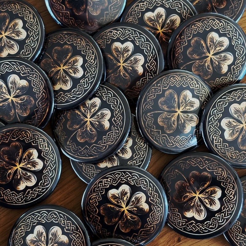 Připínací placka - Čtyřlístek