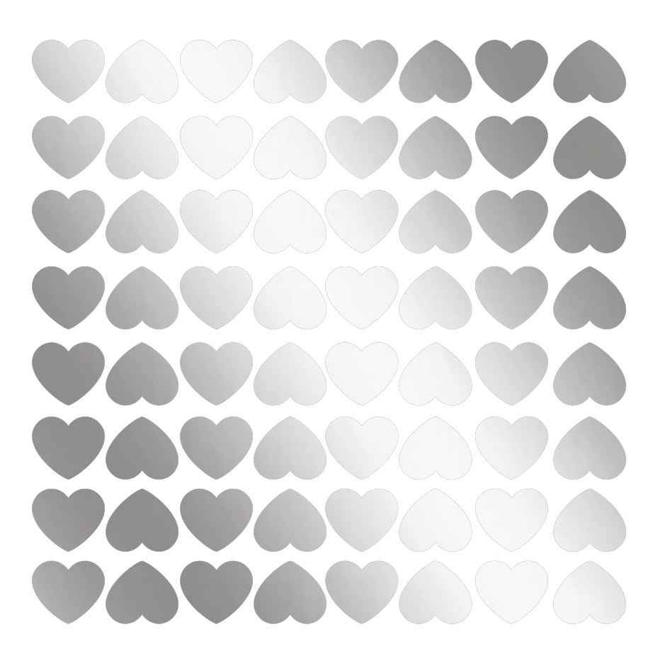 Voděodolné samolepky - srdíčka 56 ks (různé barvy)