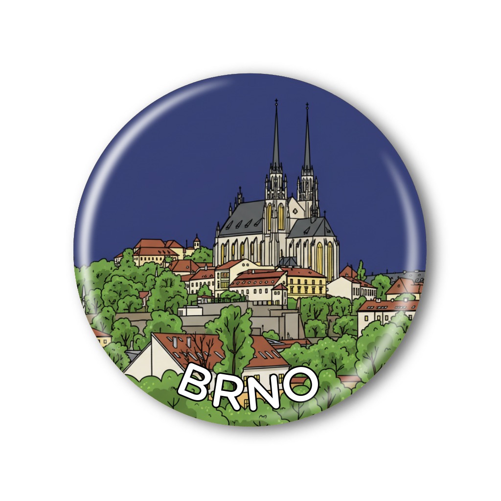 Placka nebo magnet s ilustrací vašeho domu