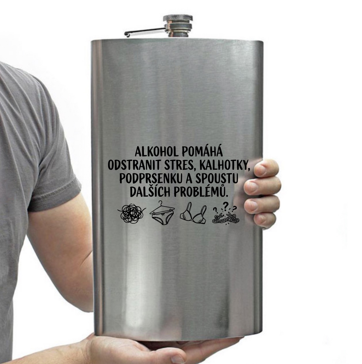 Placatka v dárkové sadě - Alkohol pomáhá...