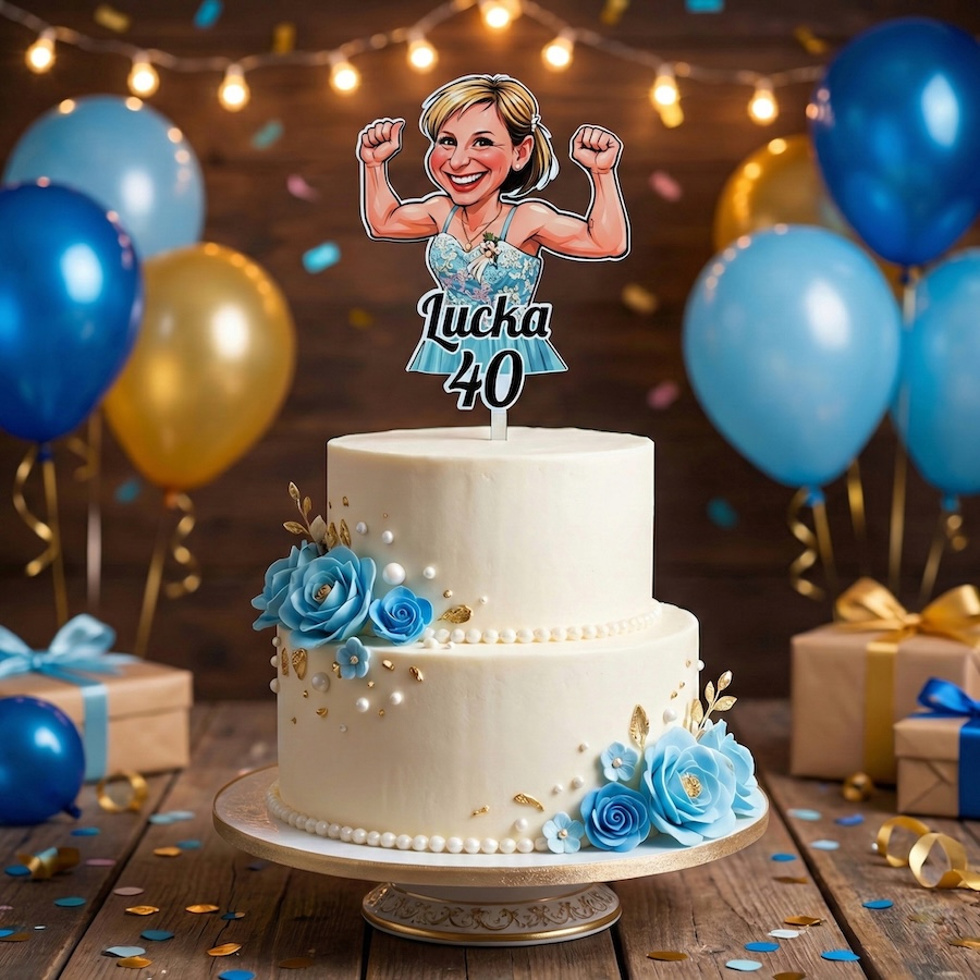 Narozeninový zápich s karikaturou podle vaší fotky