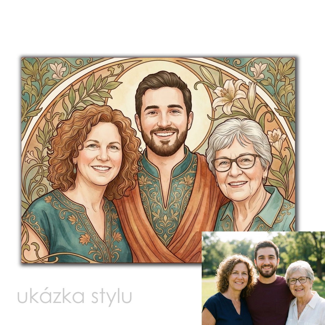Art Nouveau podle vaší fotky pro vlastní tisk