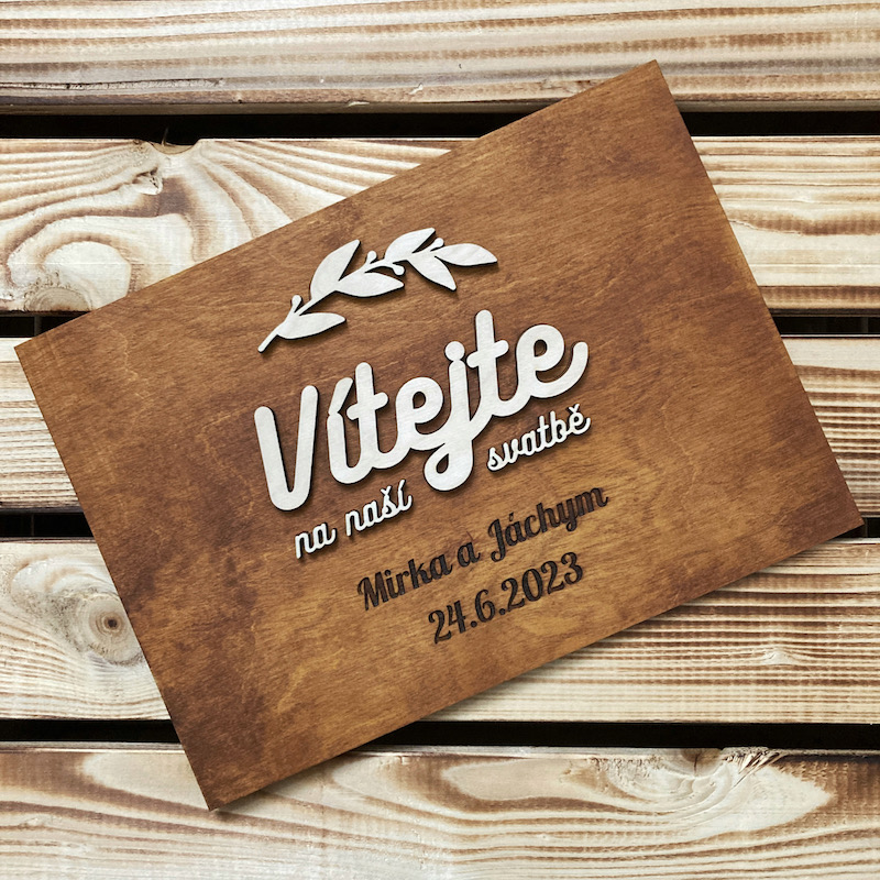 Svatební uvítací cedule (3D)