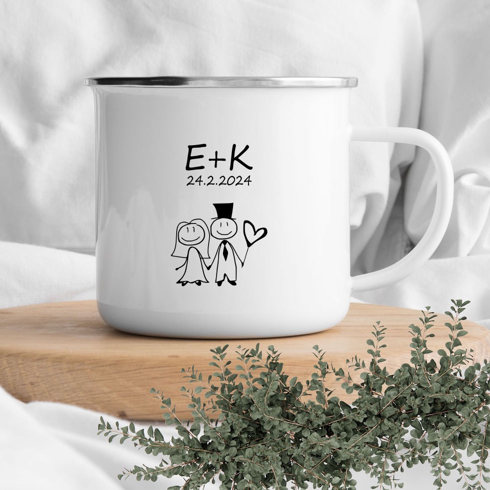 Svatební plecháček s iniciály