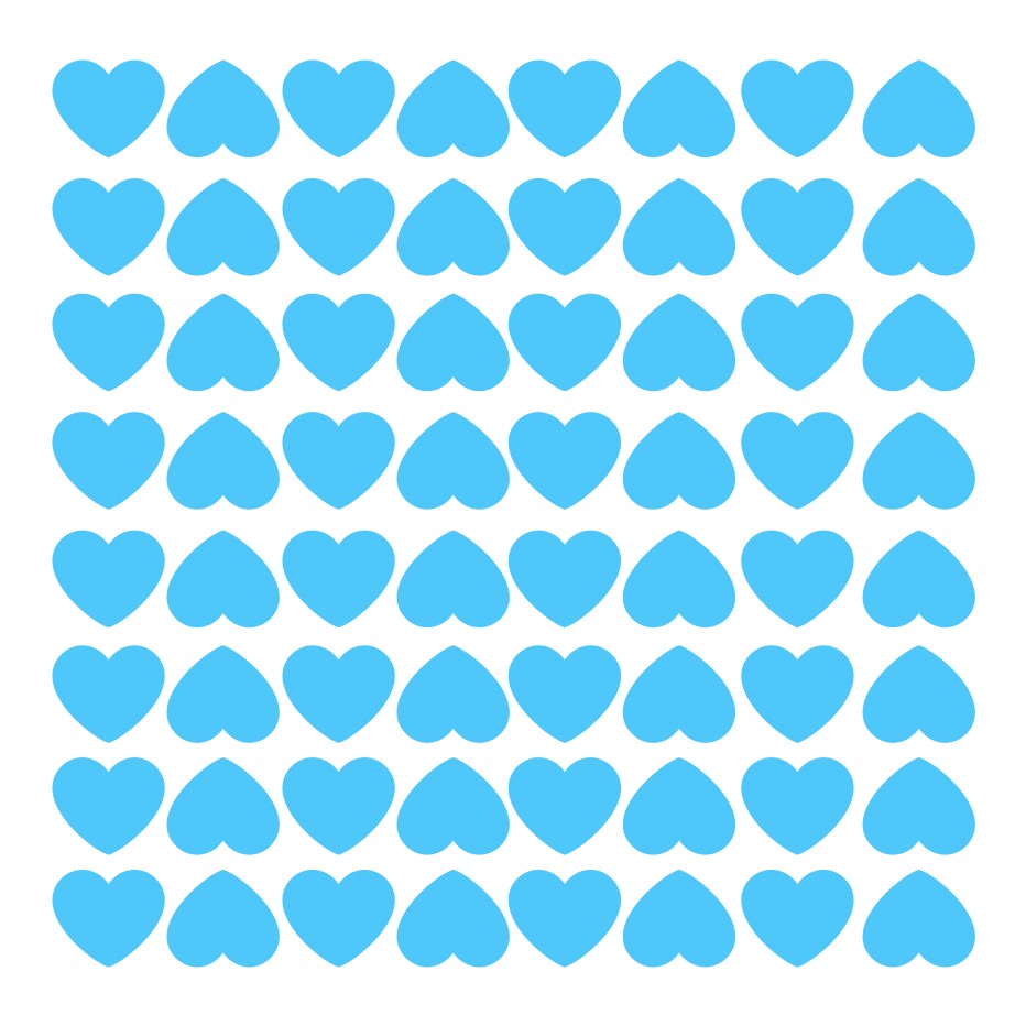 Voděodolné samolepky - srdíčka 56 ks (různé barvy)