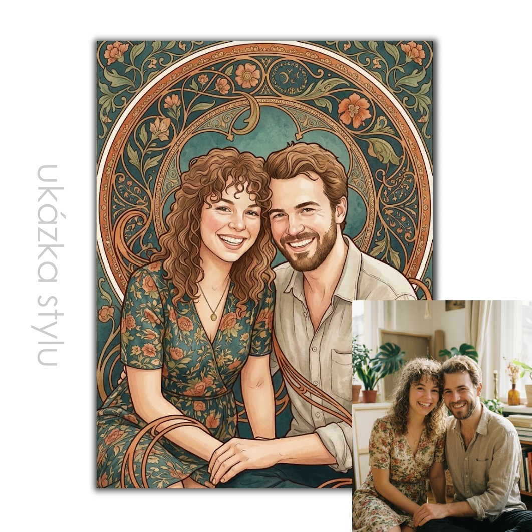 Art Nouveau podle vaší fotky pro vlastní tisk