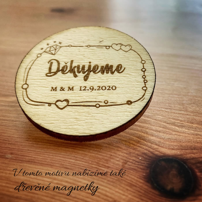 Placatka s gravírováním do dřeva - Děkujeme