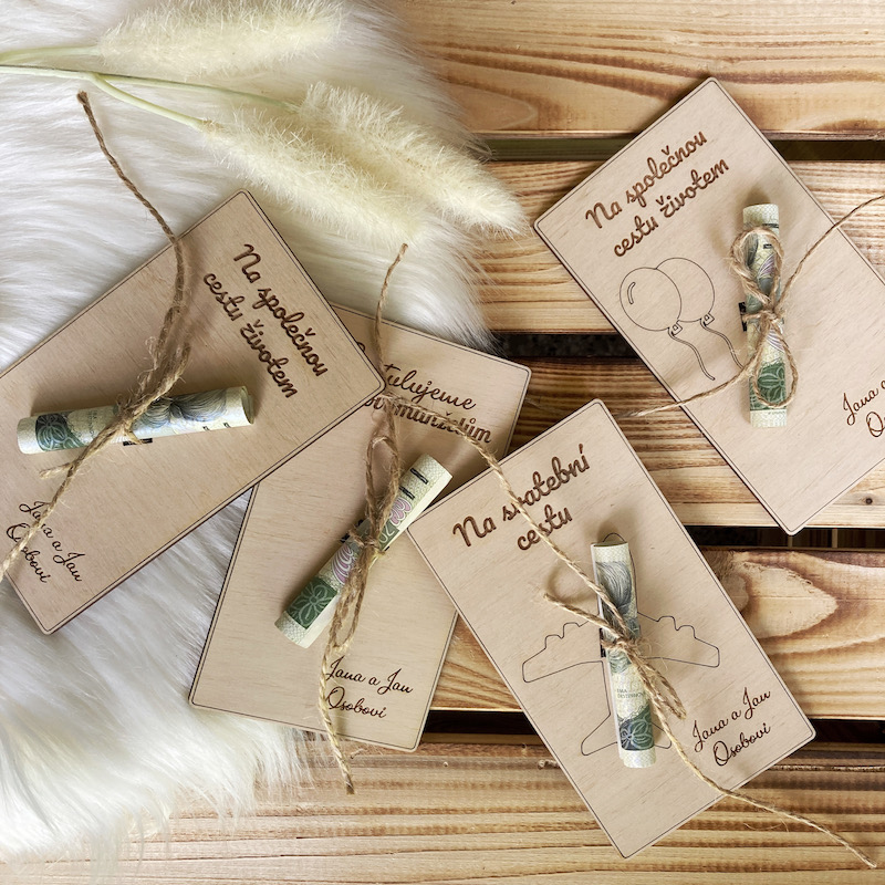 Dřevěné svatební přání