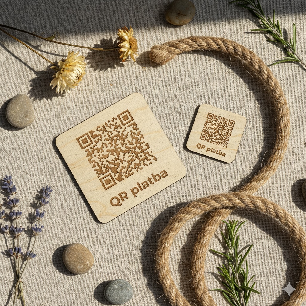 Destička s QR kódem pro přijímání plateb