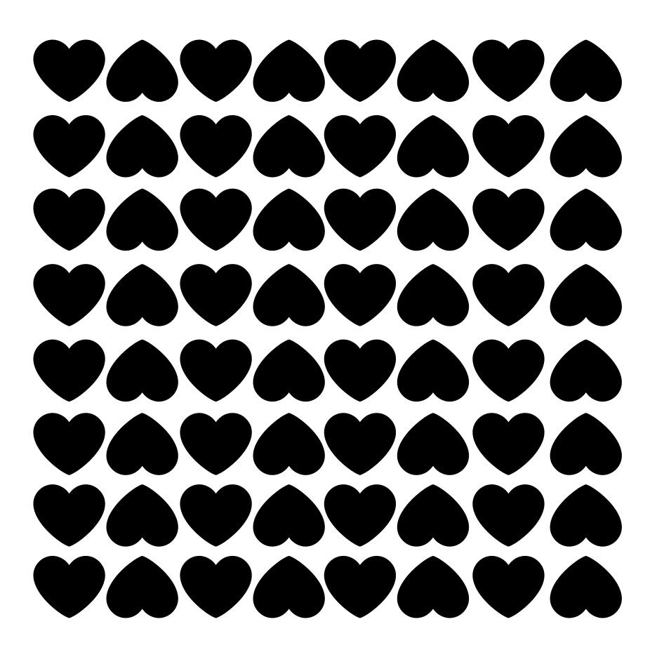 Voděodolné samolepky - srdíčka 56 ks (různé barvy)