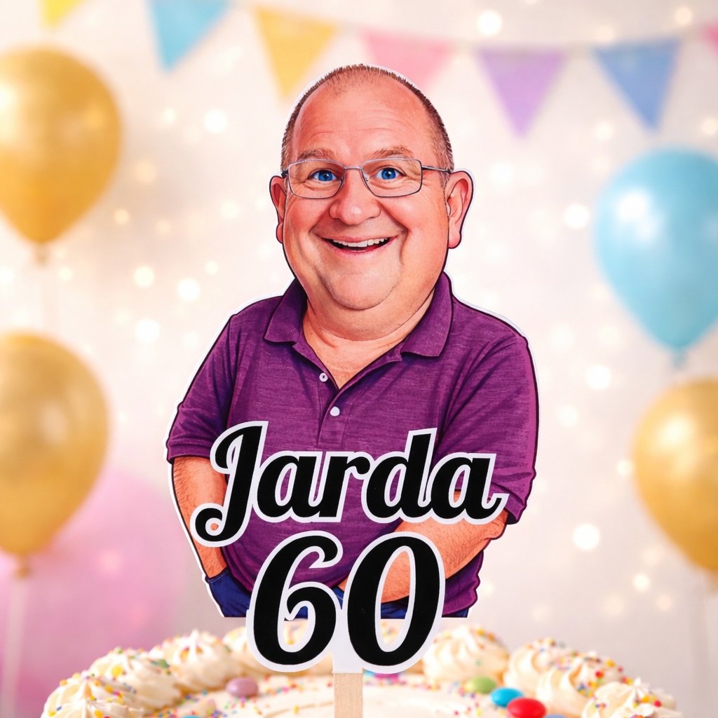 Narozeninový zápich s karikaturou podle vaší fotky