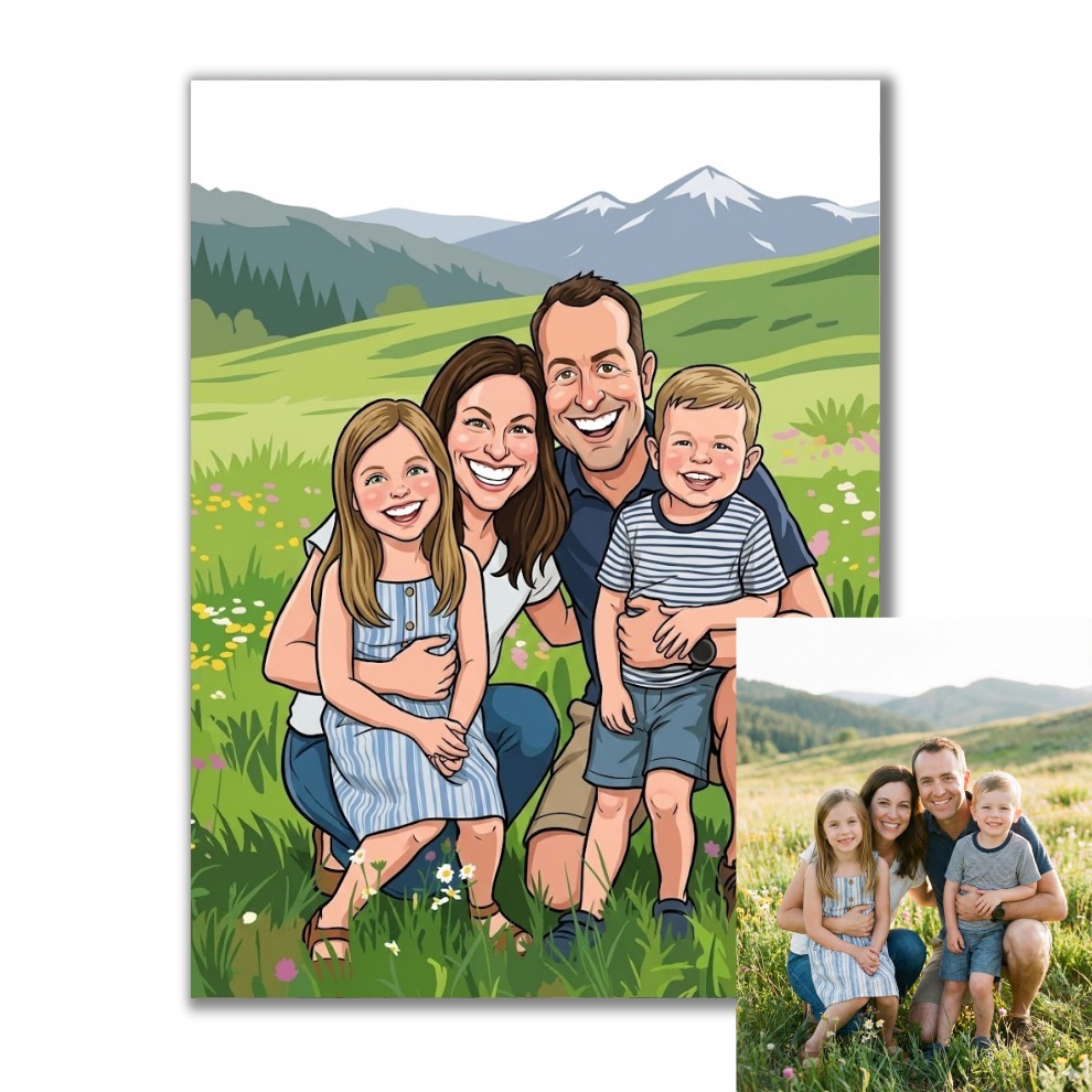 Obraz na plátně s karikaturou podle vaší fotky