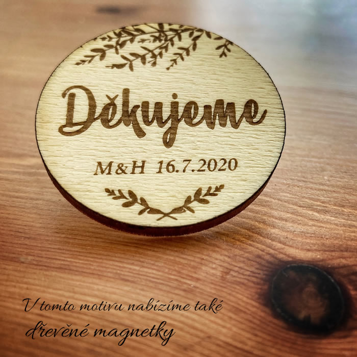 Placatka s gravírováním do dřeva - Děkujeme I.