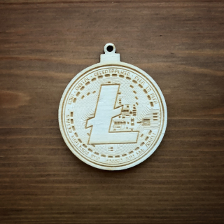 Dřevěná vánoční ozdoba - Litecoin